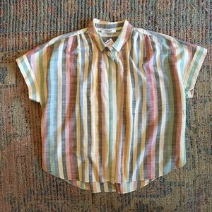 Madewell Hilltop Shirt in Rainbow Stripe